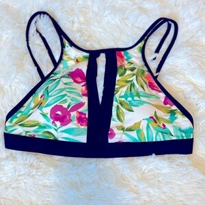 Skye Tropical Print Keyhole Bikini Top